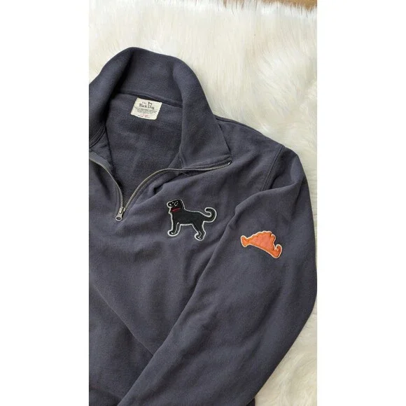 The Black Dog Women's XL Navy Blue Quarter-Zip Cotton Sweater - Picture 4 of 11